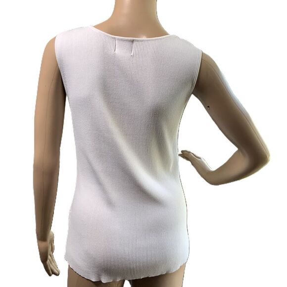 Ruby Rd Womens Sleeveless White Scoop Neck Ruffled Tank Top Size Large - Picture 6 of 11